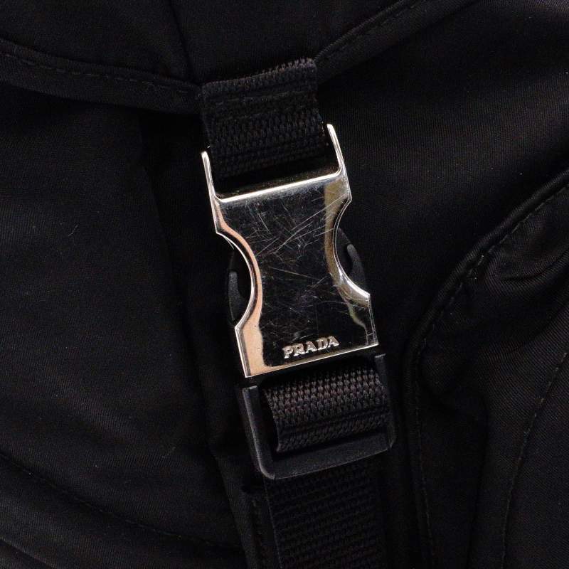 PRADA Nylon Backpack Black Silver Hardware