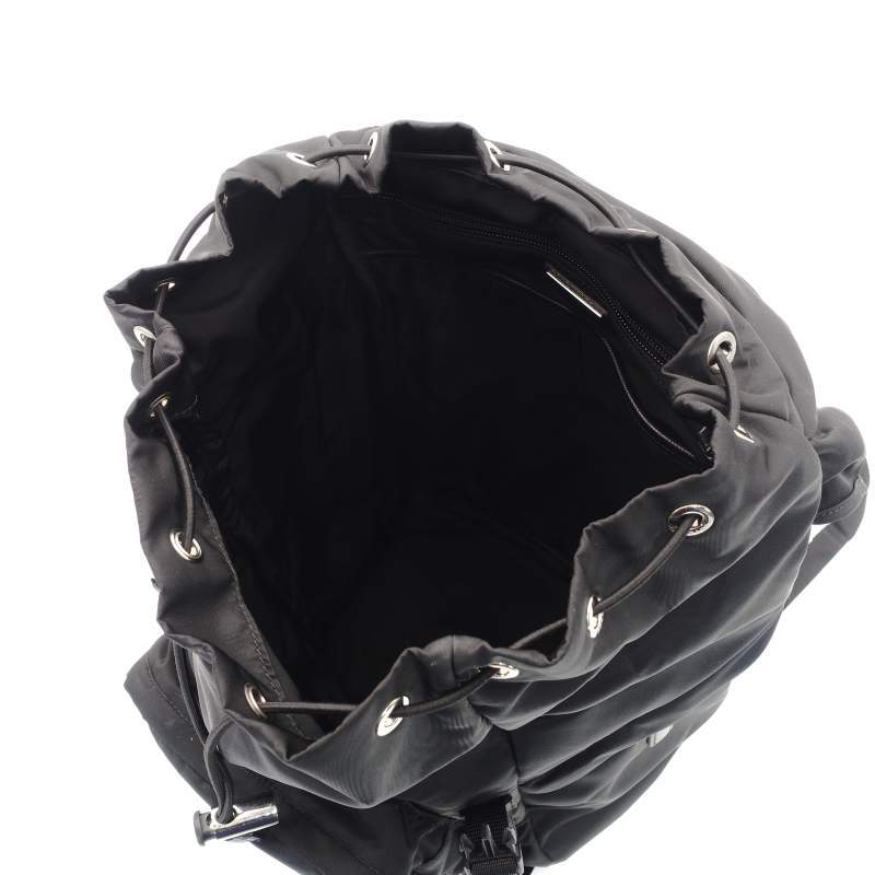 PRADA Nylon Backpack Black Silver Hardware