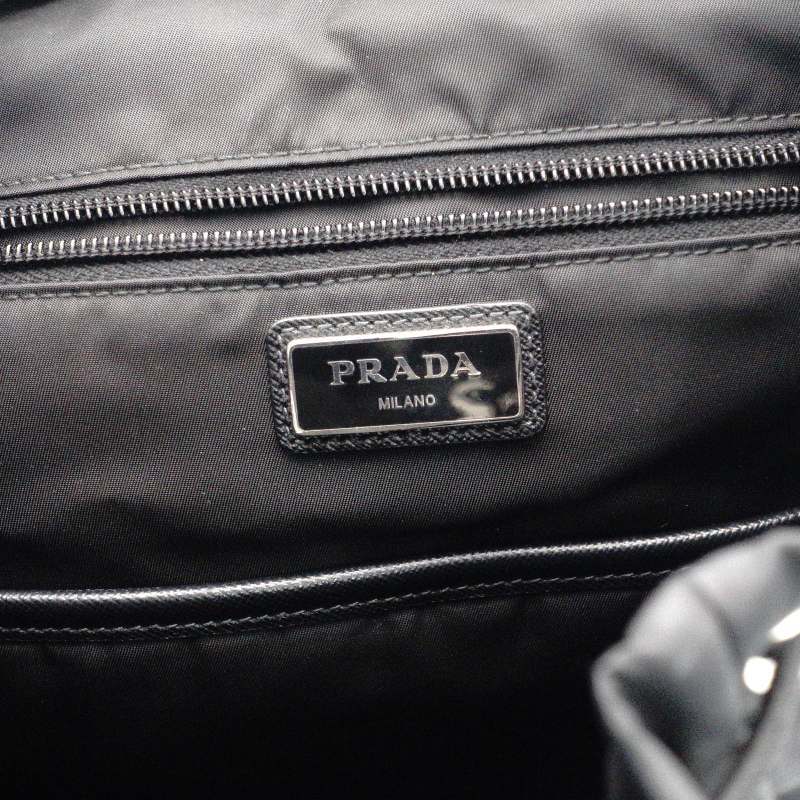 PRADA Nylon Backpack Black Silver Hardware