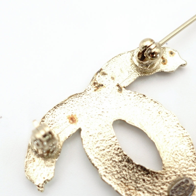 CHANEL Coco Mark Broach Gold Logo Feather 08A