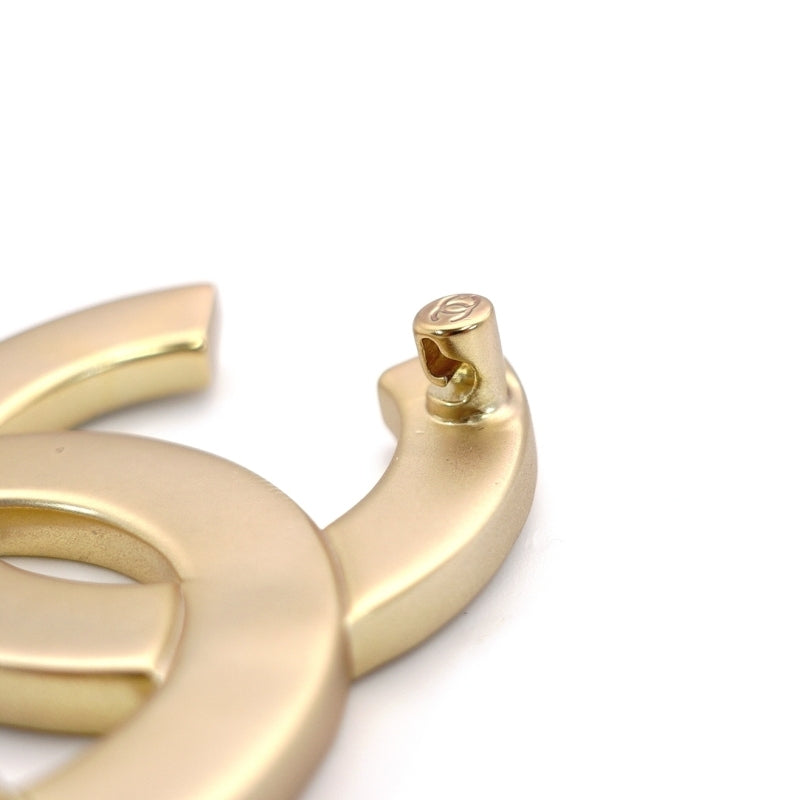 CHANEL Coco Mark Broach Gold Rhine stone Logo
