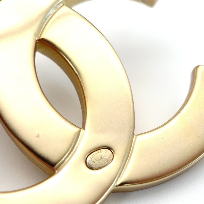 CHANEL Coco Mark Broach Gold Rhine stone Logo