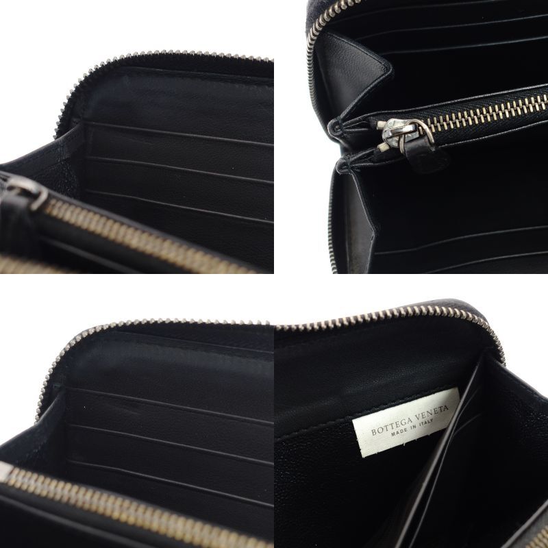 BOTTEGA VENETA Long Wallet Leather Intrecciato Black Men