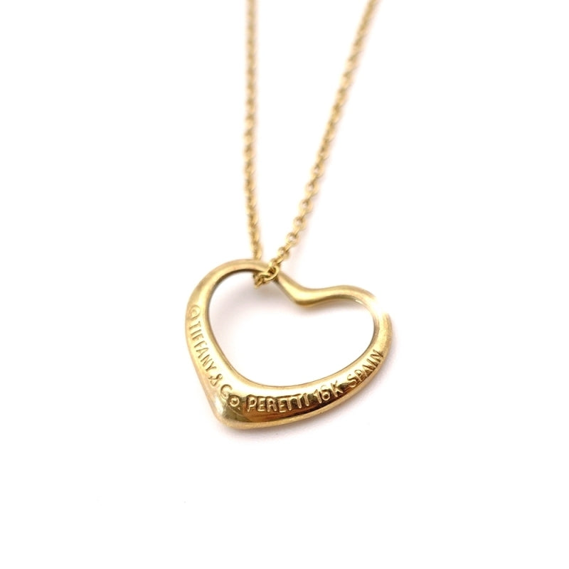 Tiffany & Co. Necklace Open Heart K18 2.9g Gold