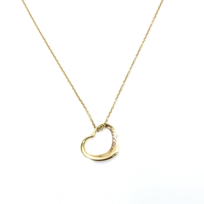 Tiffany & Co. Necklace Open Heart K18 Diamond 750 2.7g