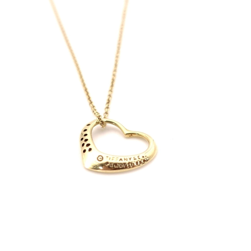 Tiffany & Co. Necklace Open Heart K18 Diamond 750 2.7g