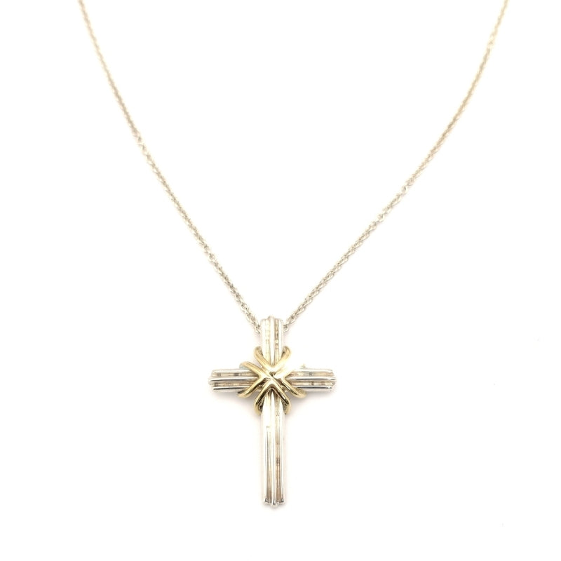Tiffany & Co. Cloth Necklace K18 Silver 925 Approximately 8g