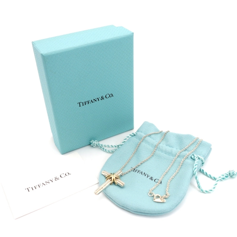 Tiffany & Co. Cloth Necklace K18 Silver 925 Approximately 8g