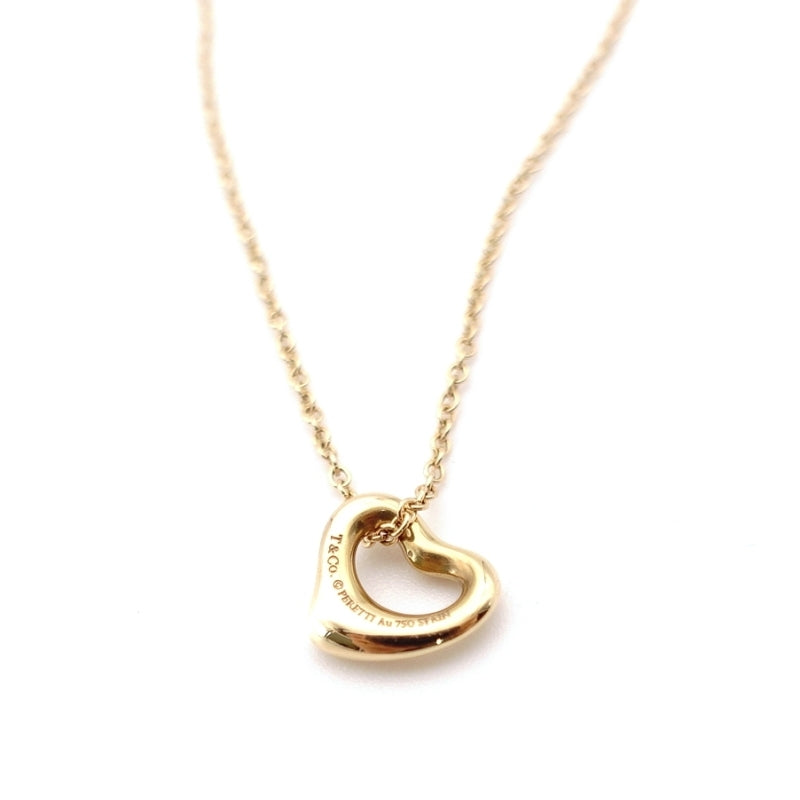 Tiffany & Co. Necklace Mini Open Heart K18 Au750 Approx. 1.6g Gold