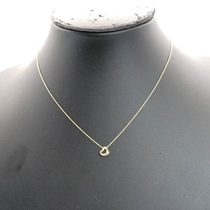 Tiffany & Co. Necklace Mini Open Heart K18 Au750 Approx. 1.6g Gold