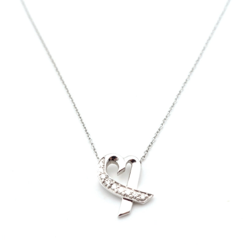 Tiffany & Co. Necklace Loving Heart Diamond K18 750 (WG) Approx. 3.2g