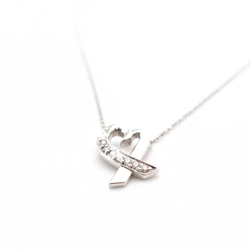 Tiffany & Co. Necklace Loving Heart Diamond K18 750 (WG) Approx. 3.2g