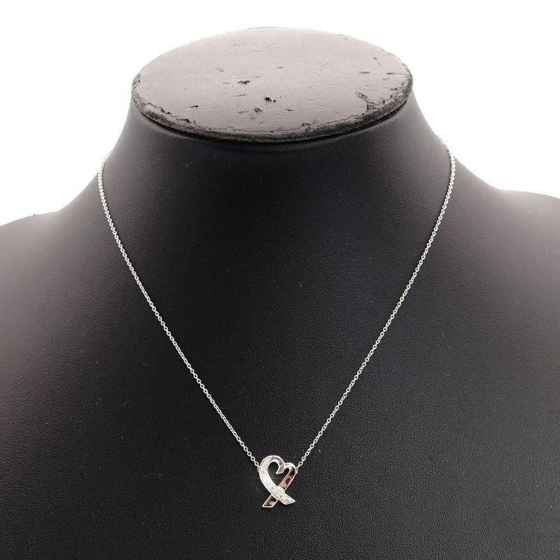 Tiffany & Co. Necklace Loving Heart Diamond K18 750 (WG) Approx. 3.2g