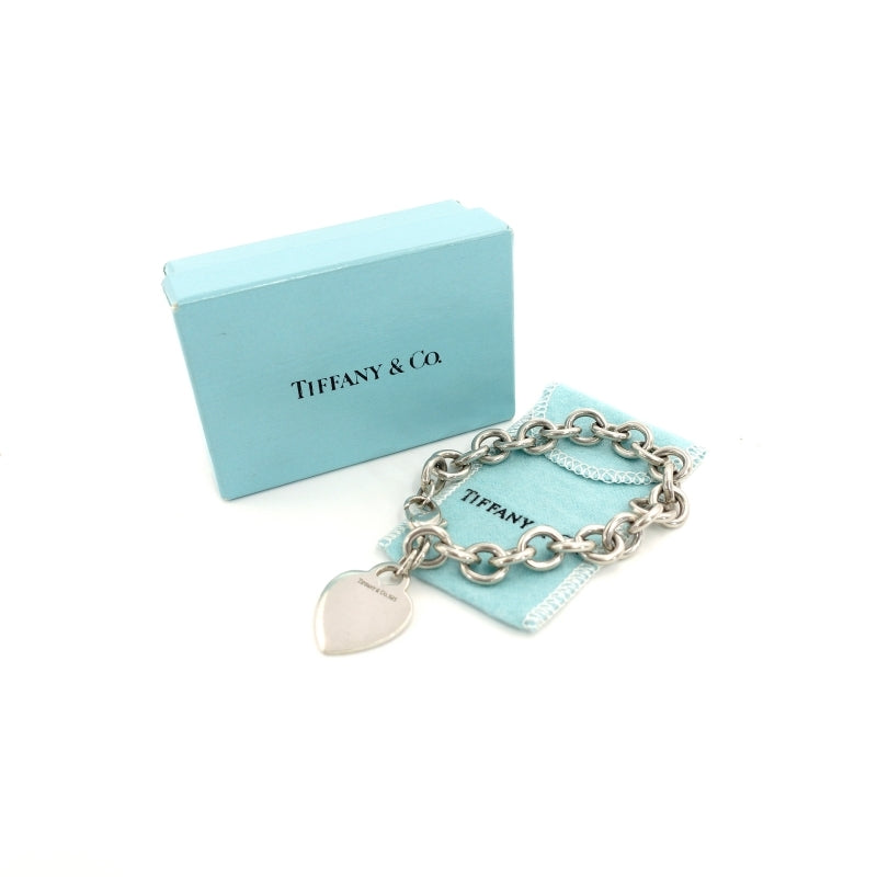 Tiffany & Co. Return Tiffany Heart Plate Chain bracelet SV925 Silver