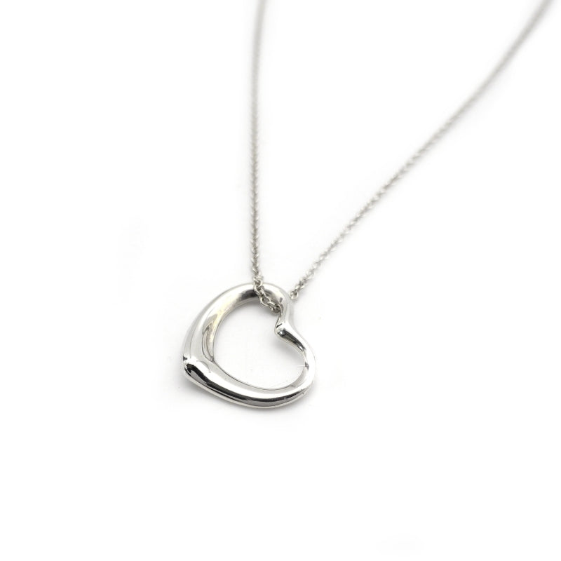 Tiffany & Co. Open Heart Necklace Elsa Peretti Silver 925 Approximately 5g
