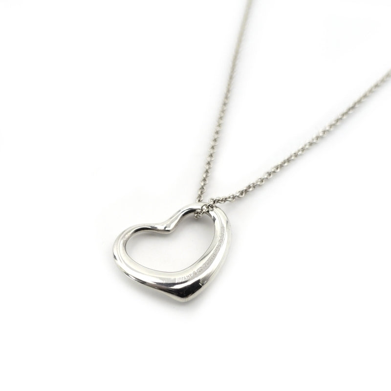 Tiffany & Co. Open Heart Necklace Elsa Peretti Silver 925 Approximately 5g
