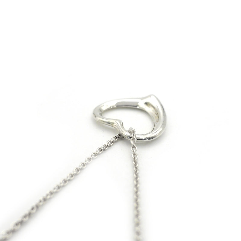 Tiffany & Co. Open Heart Necklace Elsa Peretti Silver 925 Approximately 6g