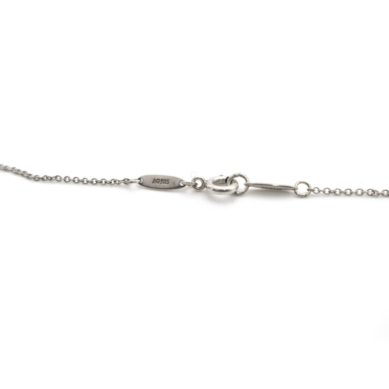 Tiffany & Co. Open Heart Necklace 1P Pink Sapphire Silver 925 Approximately 3g