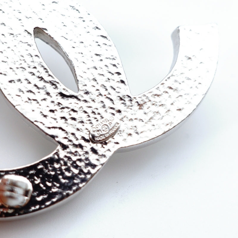CHANEL Coco Mark Brooch with Rhinestones, Silver 01P 7-5-803