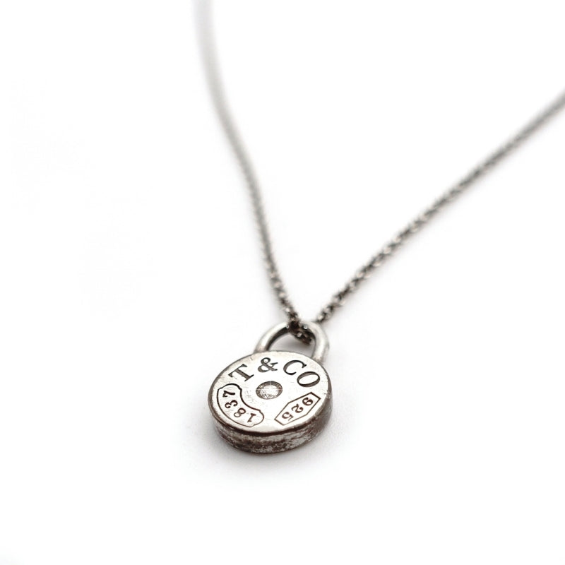 Tiffany & Co. 1837 Necklace Silver 925 Silver 1P Diamond Approximately 3g