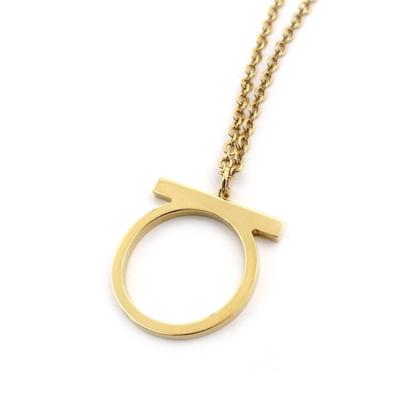 Salvatore Ferragamo Gancini Necklace Gold Logo