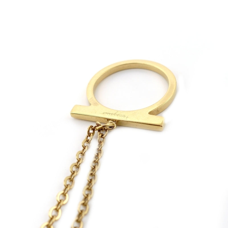 Salvatore Ferragamo Gancini Necklace Gold Logo