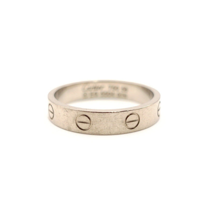 Cartier Mini Love Ring #58 Approx. Size 18 K18 White Gold 750 Approx. 5.1g Initial Engraved 7-1-489