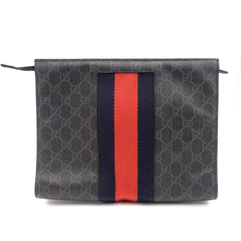 GUCCI Off-Dia Clutch Bag Gray PVC Men's Pouch 7-7-605