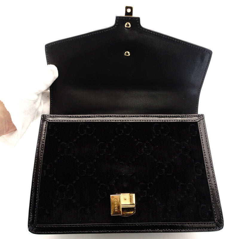 GUCCI Sylvie Shoulder Bag Velvet Leather