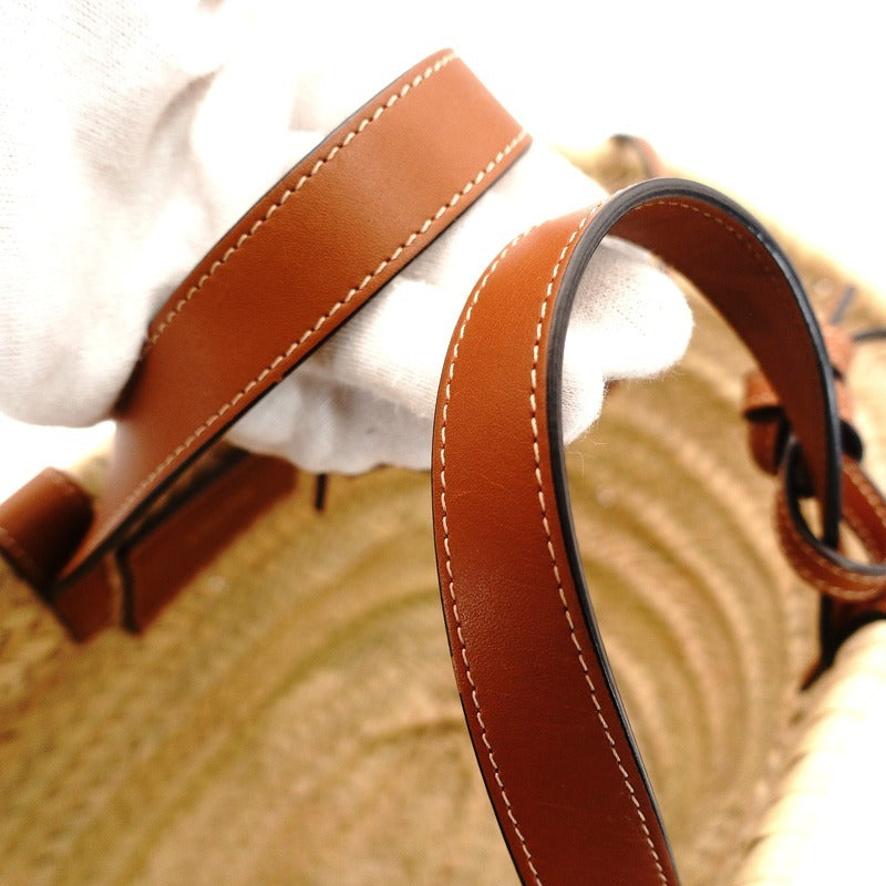 CELINE Classic Panier Triomphe Gogo Bag Handbag Raffia Brown 2-Way
