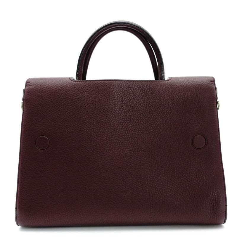 DIOR Eva Handbag Leather Purple 2-Way