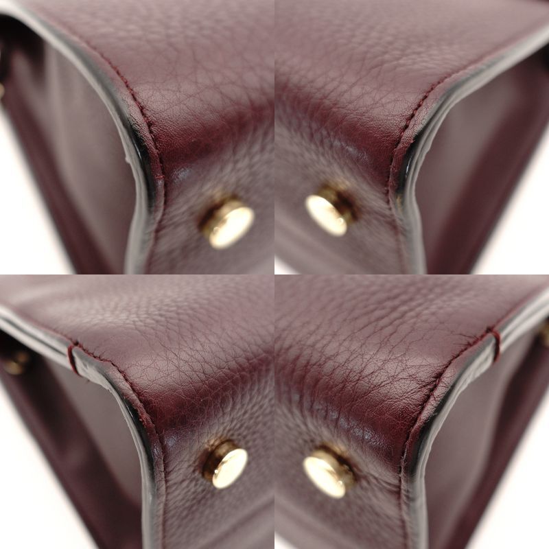 DIOR Eva Handbag Leather Purple 2-Way