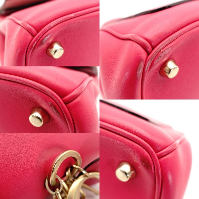 Christian Dior Diorissimo 2-way Style Bag Pink Gold Metal Fittings