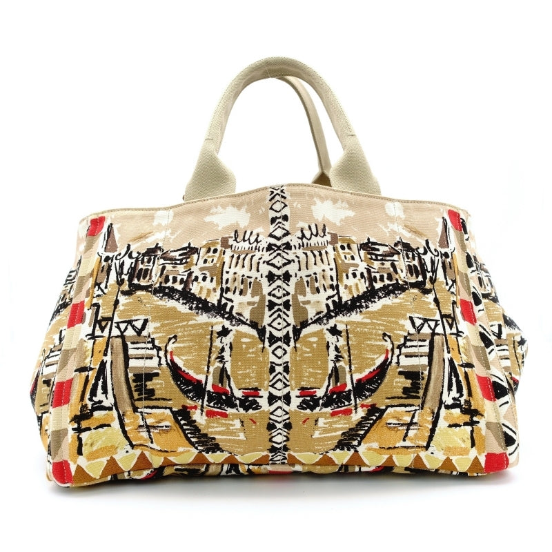PRADA Canapa Tote Venice Handbag Beige