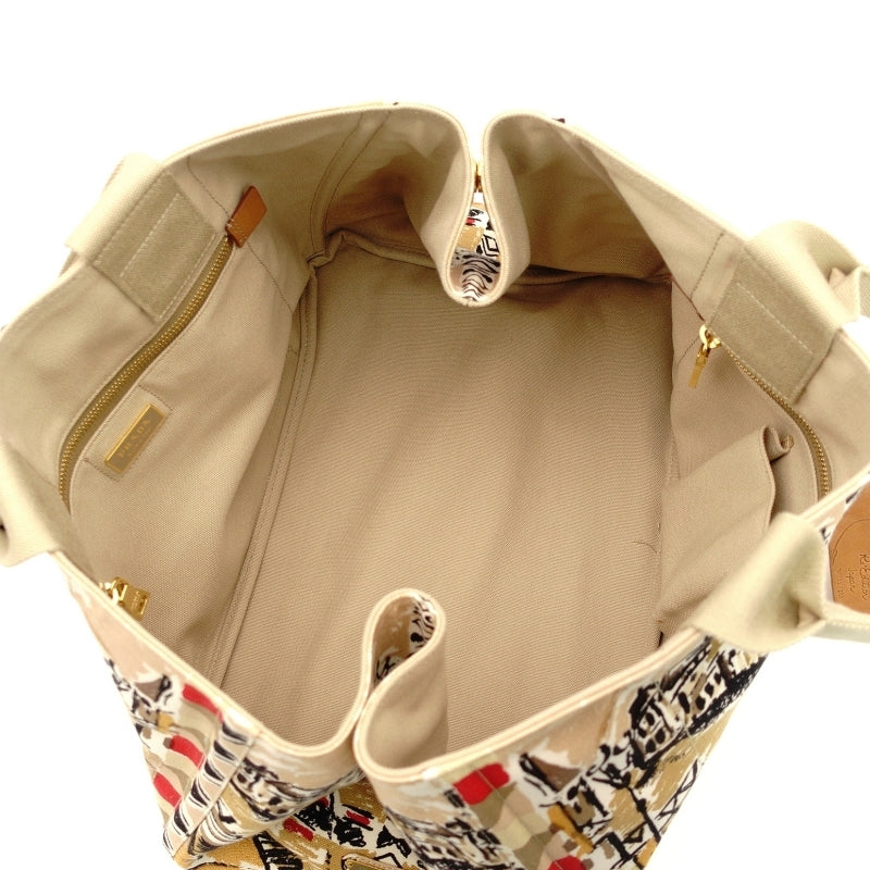 PRADA Canapa Tote Venice Handbag Beige