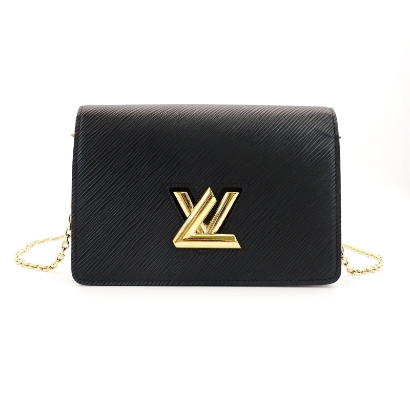 LOUIS VUITTON Epi Pochette Twist Chain Shoulder Bag Black M68750
