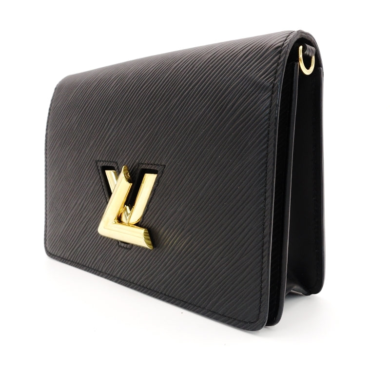 LOUIS VUITTON Epi Pochette Twist Chain Shoulder Bag Black M68750