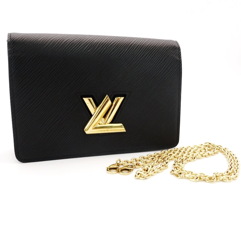 LOUIS VUITTON Epi Pochette Twist Chain Shoulder Bag Black M68750