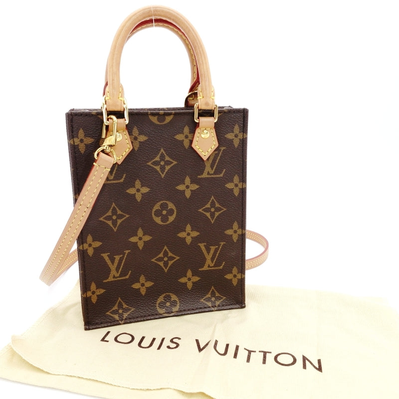 LOUIS VUITTON Petite Sac Plat Shoulder Bag Monogram 2-Way