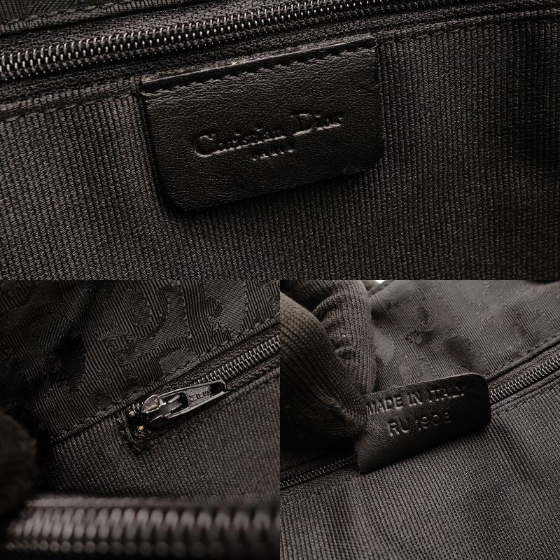 Christian Dior Lady Dior Trotter Handbag Black Black Nylon
