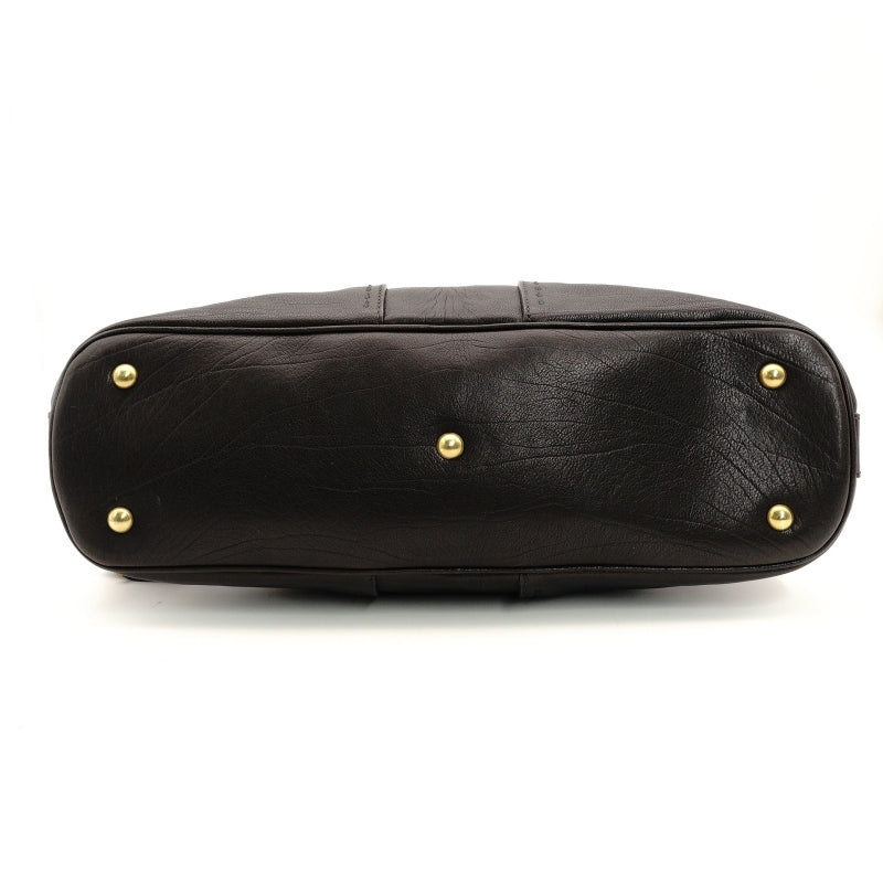 Yves Saint Laurent Muse Handbag Leather Black Vintage Gold Hardware