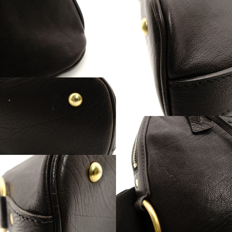 Yves Saint Laurent Muse Handbag Leather Black Vintage Gold Hardware