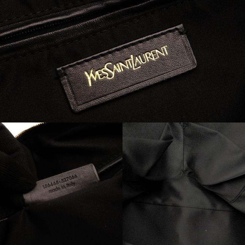Yves Saint Laurent Muse Handbag Leather Black Vintage Gold Hardware