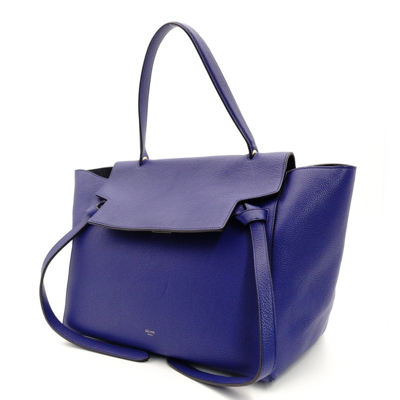 Celine Belt Bag Handbag Blue Leather Women's
