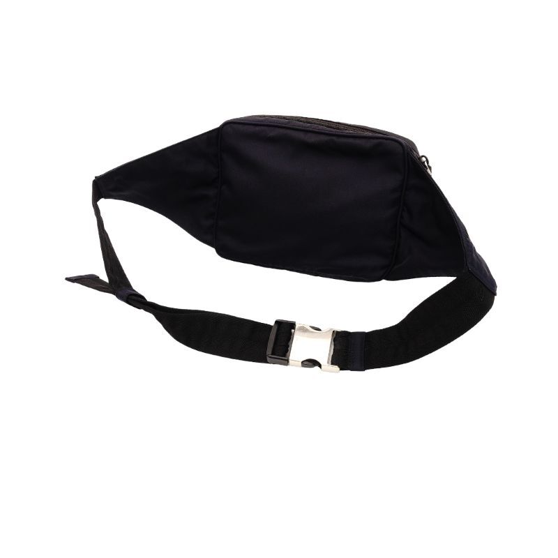 PRADA Waist Bag Navy Triangle Logo Nylon Body Bag Men's