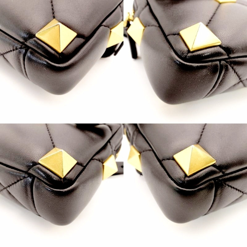 VALENTINO Roman Studs Shoulder Bag Black