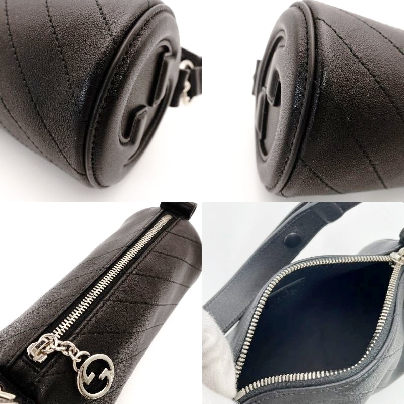 GUCCI Blondie Mini Shoulder Bag, Black Leather