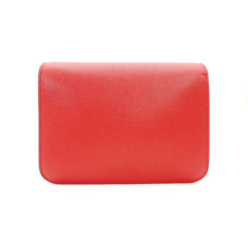BURBERRY Shoulder Bag Red TB Logo Leather with Gold Hardware