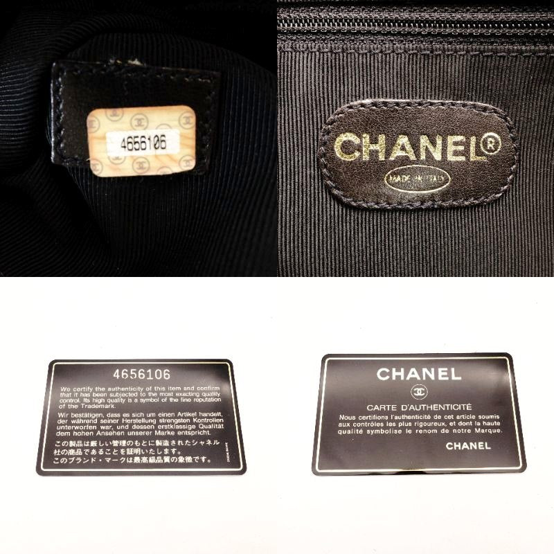 CHANEL Caviar Skin Chain Tote Bag Black 4 Series Shoulder 7-8-393