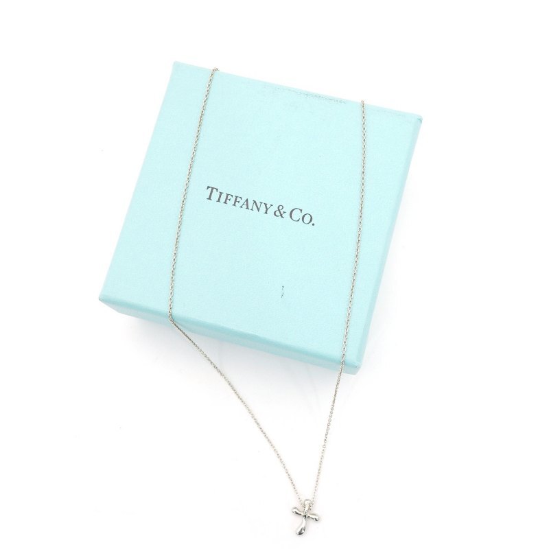 Tiffany & Co. Cross Necklace Sterling Silver 925 Necklace Approx. 2g 6-10-743
